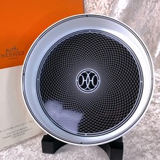 Hermes Paris H Deco Coaster Black Small Bowl Tray Porelain Tableware with Case