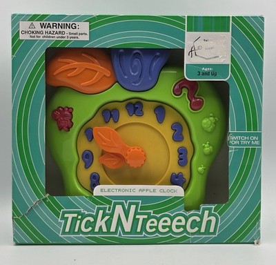 Tick N Teeech ELECTRONIC APPLE CLOCK (Brand New | NIB | Factory Sealed) Vintage