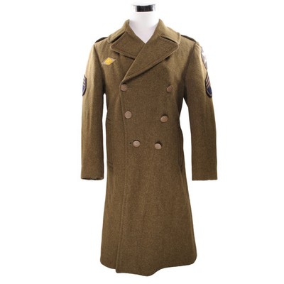 VINTAGE US ARMY M-1939 OVERCOAT WOOL COAT 2ND DIVISION PATCH 1942