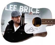 Lee Brice Signed Hard 2 Love Album LP Cd Graphics 1/1 Acoustic Guitar ACOA