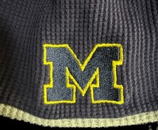 University Of Michigan Football Waffle Knit Winter Fall Beanie Hat Reversible