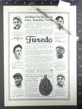 1914 AD for Tuxedo Tobacco Baseball Joe Tinker Christy Mathewson John J McGraw