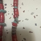 Red Coral Turquoise Heishi Necklace — photo 9
