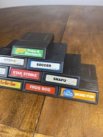 VINTAGE LOT OF 10 INTELLIVISION VIDEO GAMES Cartridges Burgertime, Frog Bog, Etc