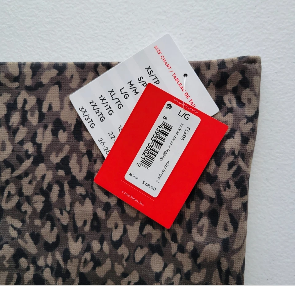 Spanx Look At Me Now Leggings Sin Costuras Mini Leopardo Mujer Botín Grande Nuevo con Etiquetas Foto 4 de 4