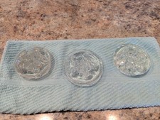 Lot of 3 Flower Frog Clear Glass.11 Holes.Unbranded.