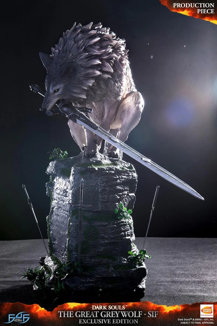 DARK SOULS - The Great Grey Wolf Sif Exclusive Polystone Statue F4F