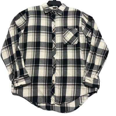 L.İ.F.E. LOVE IS FOR ETERNITY Shirt Womens Size XL Plaid Button up Long Sleeve
