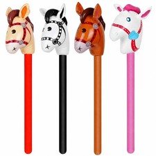 4 Pcs Inflatable Horse Stick Set, 95 cm Blow Up Hobby one size, Multicolor