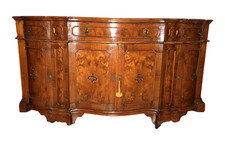 Grande Credenza Antica Stile Barocco 900 Mossa in Noce e Radica di Noce Italia