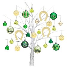 St Patricks Day Decorations Shamrock Tree Ornament Set, 50ct Hanging Ball
