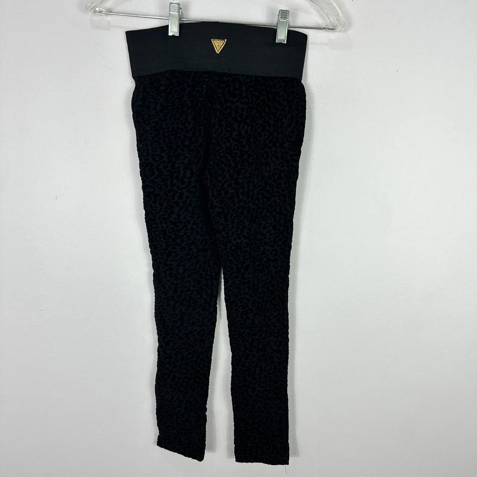 Leggings Guess Niños Niñas 14 Negro Terciopelo Estampado Leopardo Y2K Preppy Tween Nuevos con Etiquetas Foto 2 de 4
