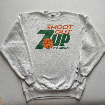 #ad Vintage Champion Sweatshirt Mens Large Gray 7UP Shoot Out Basketball USA 90s $62.99