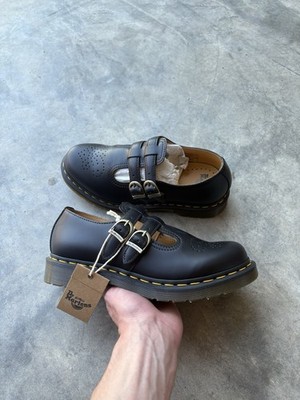 Dr Doc Martens AirWair 12916 Black Leather Mary Jane Smooth Women s Size 9 Boots