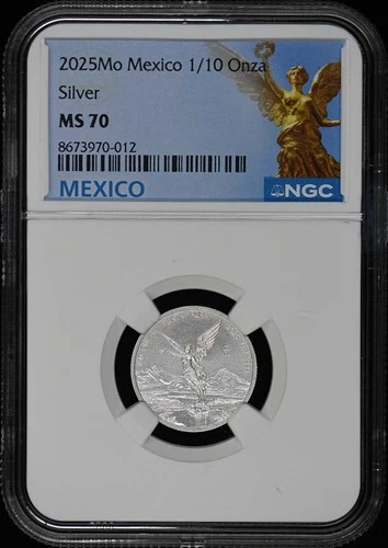2025 Mo Mexico 1/10 Onza Libertad Silver NGC MS70 Low Mintage 200