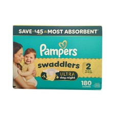 Pampers Swaddlers Ultra Day  Night Diapers, 180ct, Size 2 10-22lbs 