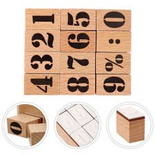  36pcs Mini Wooden Stamps for Scrapbooks - Number 0-9 Stamper Blocks for Diary