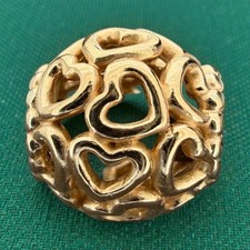 Charm Pandora cuori all over - argento sterling 925 e rosa - originale - 9 mm