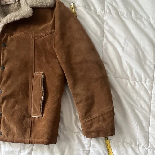 Schott NYC Rancher Brown Suede Shearling Lined Western Jacket Men’s 40 image 7