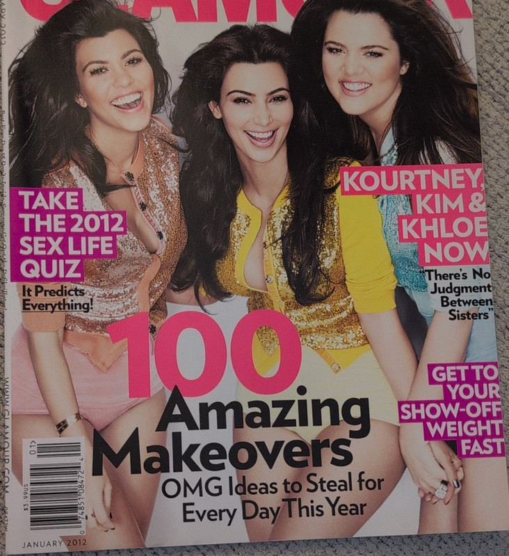 Glamour Magazine January 2012 Kardashian Cover Illustrated Makeovers Sex Life