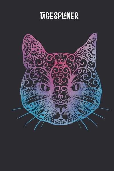 Mandala Katze Tagesplaner: A5 Kalender 120 Seiten Achtsamkeit &-image