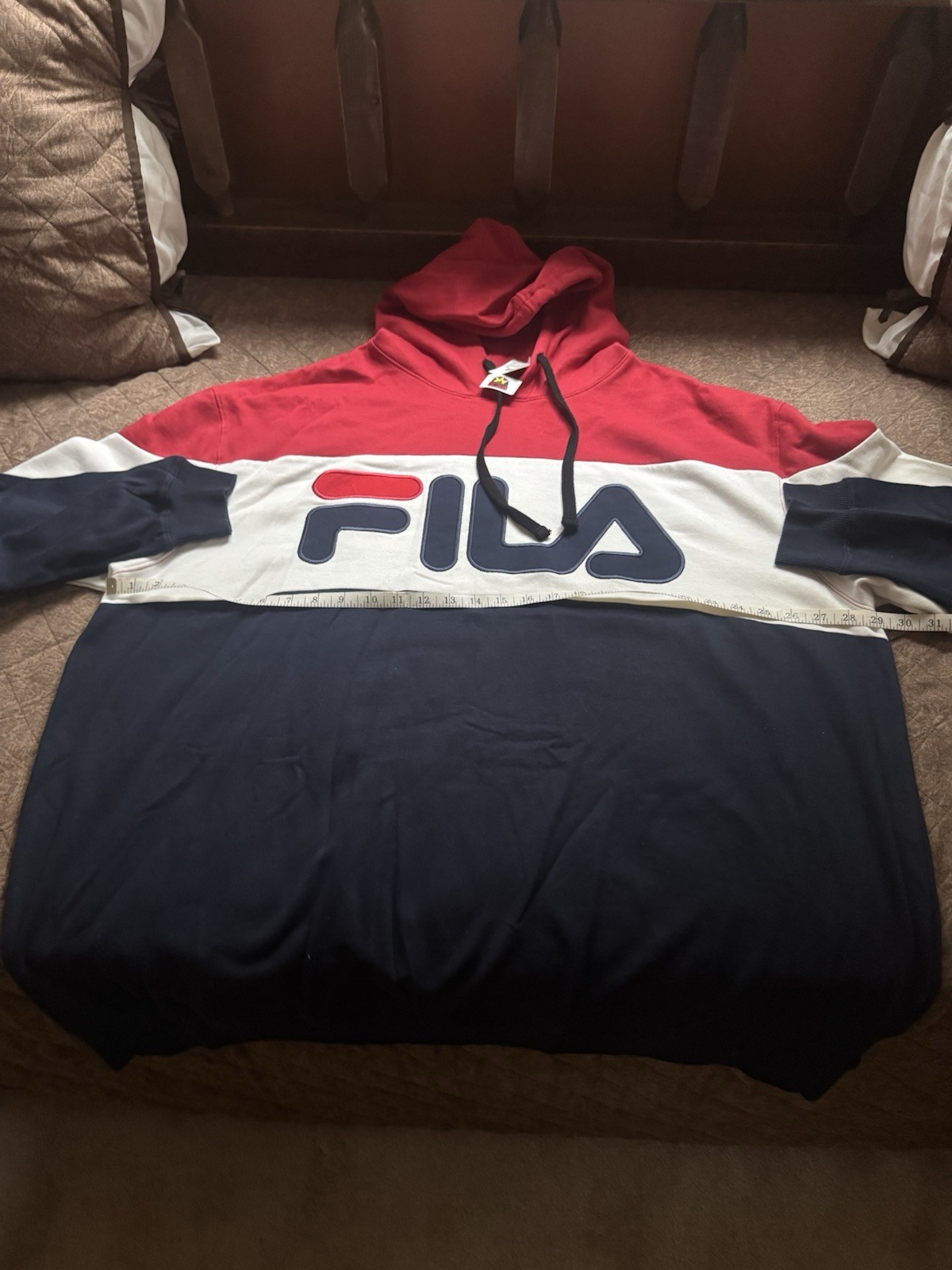 Felpa con cappuccio uomo FILA grande e alta in pile multicolore taglia 3X