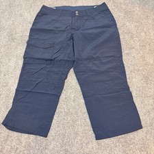 Columbia Pants Womens 8 Blue Cropped Omni-Shade Cargo Pockets Sun Protection PFG