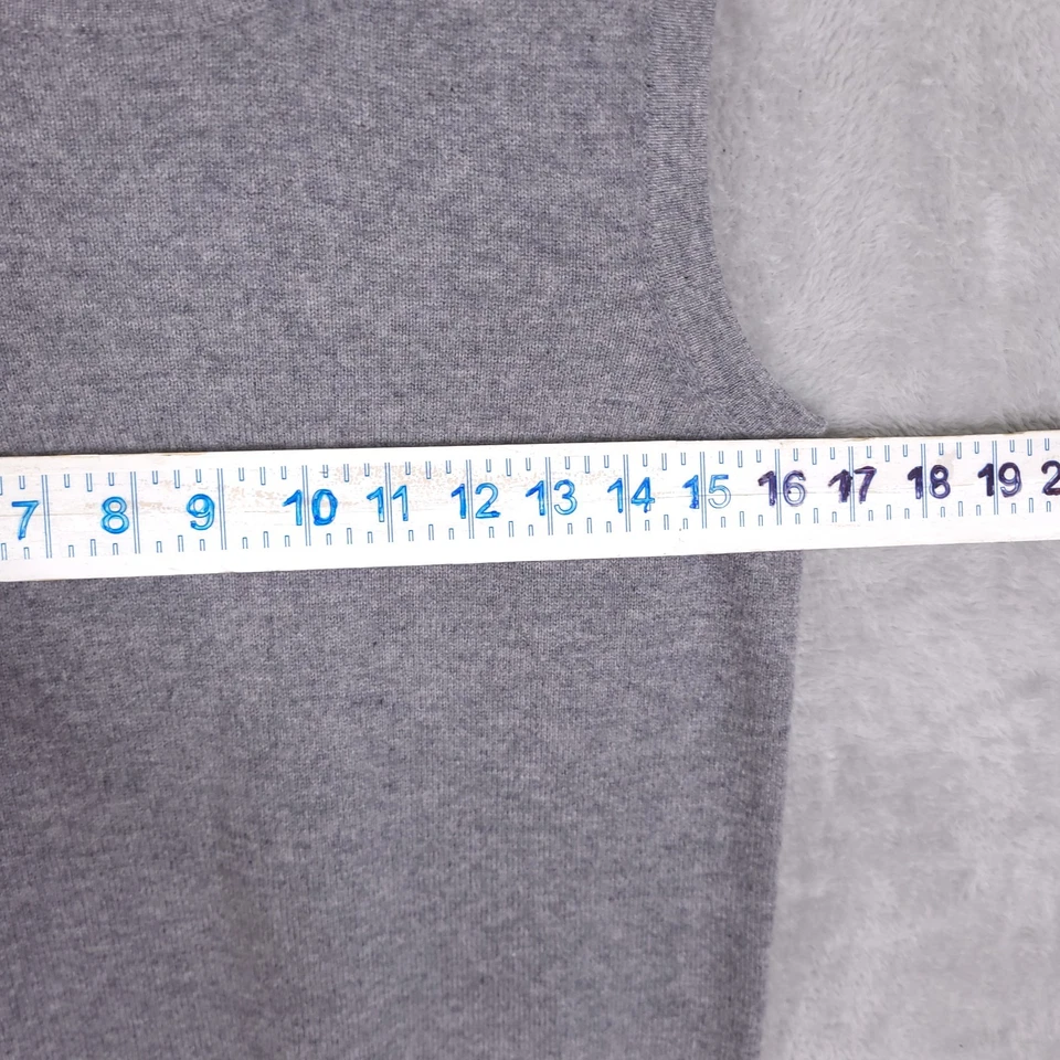 Chaleco Suéter Cashmere C By Bloomingdale's Para Mujer Talla M Gris 2 Capas Academia Foto 4 de 4