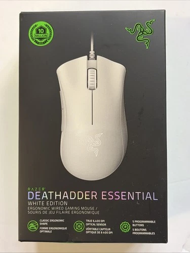 New- Razed Deathadder Essential White Edition Gaming Mouse