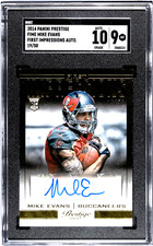 2014 PRESTIGE MIKE EVANS #FIME, ROOKIE, AUTO, FIRST IMPRESSIONS, GOLD SER #19/50
