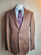 Joseph Abboud Blazer Mens 38 R Brown Tollegno Vicuna Cashmere Nickel Buttons