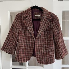 Womens Blazer Jacket Size 8 Tweed Multicolor Sporty Lined Coldwater Creek