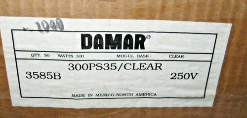 PS35 300W LIGHT BULB LAMPS 2 PK MOG E39 250V INCAND DAMAR COMMERCIAL INDUSTRIAL - Picture 5 of 5