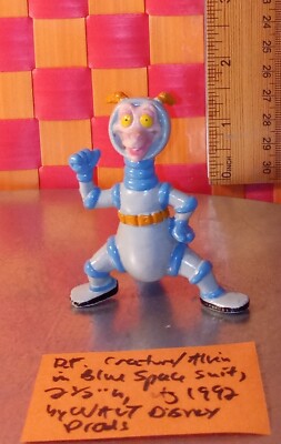 Display figure, Alien creature in blue space suit, vtg 1992, 2 1/2''h by Walt Dis
