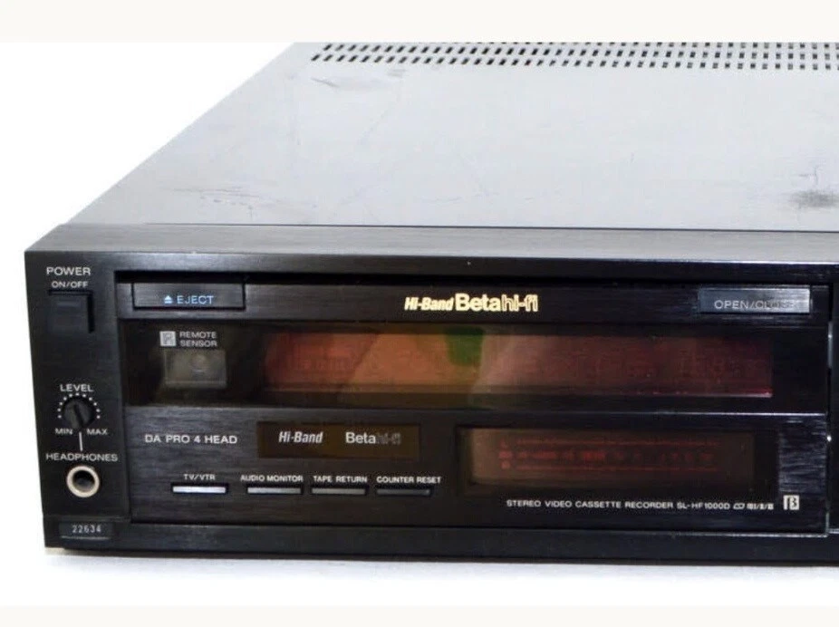 SONY SL-HF1000D Super High Band Beta Deck Video Cassette Recorder
