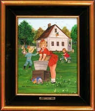 Ann Mexic "Sudsy Susy" Original Painting of children, realistic art SUBMIT OFFER