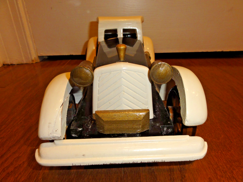 Modelo de coche clásico artesanal de madera vintage hecho a mano coleccionable 15" de largo - Imagen 4 de 13