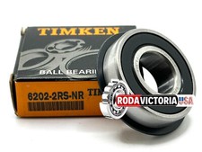 TIMKEN 6202 2RS NR Ball Bearing, Rubber Sealed  Snap Ring 15x35x11 mm