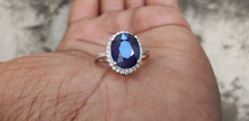 Natural 6 Ct Oval Cut Blue Sapphire Ring 925 Sterling Silver anniversary Ring
