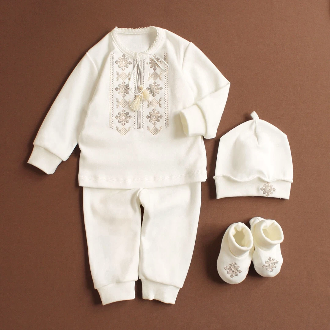Baby boy baptism outfit cream, Ukrainian Vyshyvanka outfit boy, Christening suit
Opens in a new wind