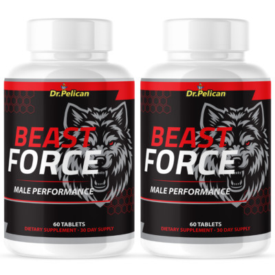BeastForce- Men's Health & Performance- 2 Bottles- 120 Tablets