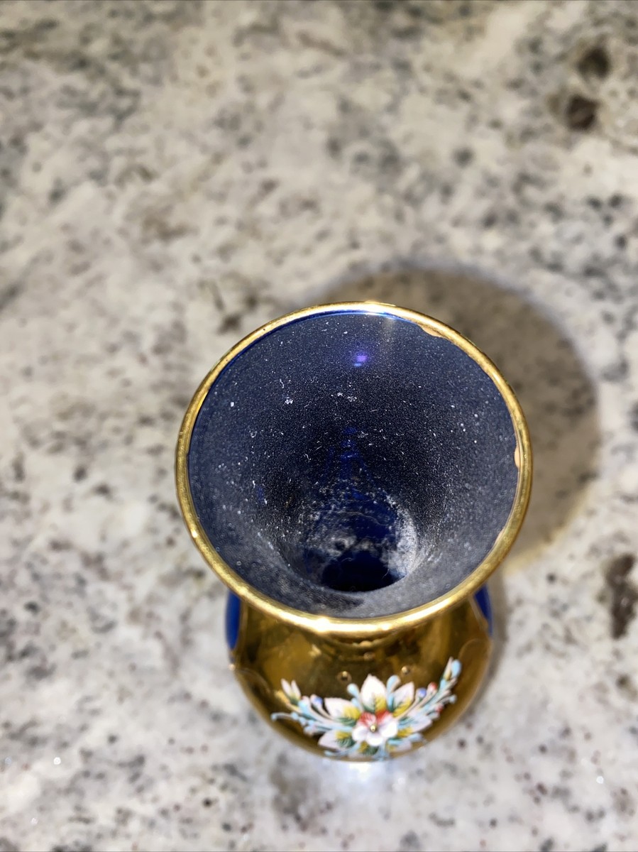 MURANO ムラノ 金彩 コバルトブルー 花器 MURANO ムラノ 金彩 コバルトブルー 花器