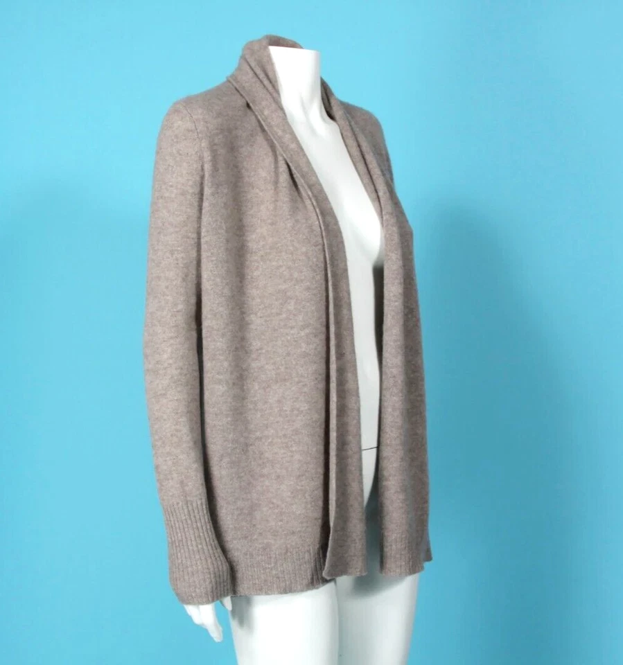Suéter Cárdigan TAHARI 100 % Cachemira Marrón Suave Gris Frente Abierto Talla M/404 Foto 4 de 4