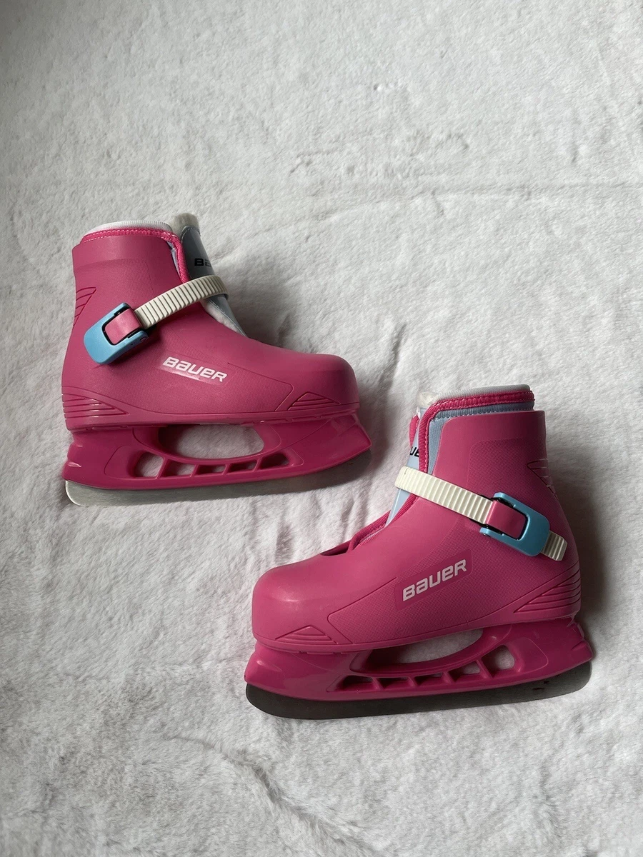 Bauer Lil Angel Toddler Girl Pink Ice Hockey Skates Size 12 13 eBay