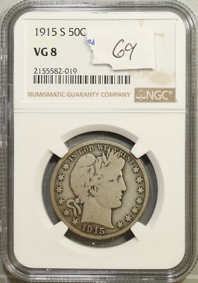 1915-S Barber Half Dollar 50c NGC VG8 #2-019 | eBay