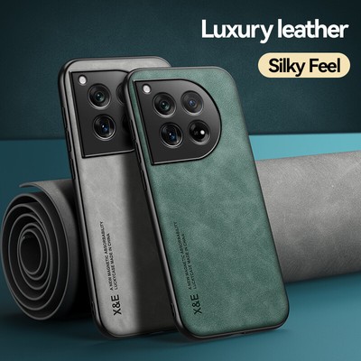For OnePlus 12 Luxury Shockproof Business Retro Leather Soft Magnetic Case Cover