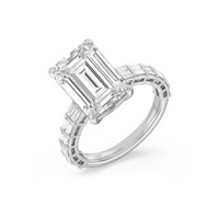Verlobungsring 14 Karat WeißGold Diamant Lab Grown Smaragd 2,5 Karat Igi-Zert...