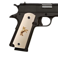 Colt 1911 Grips Bonded Ivory Gold Horse for 1911 Government Commander full size