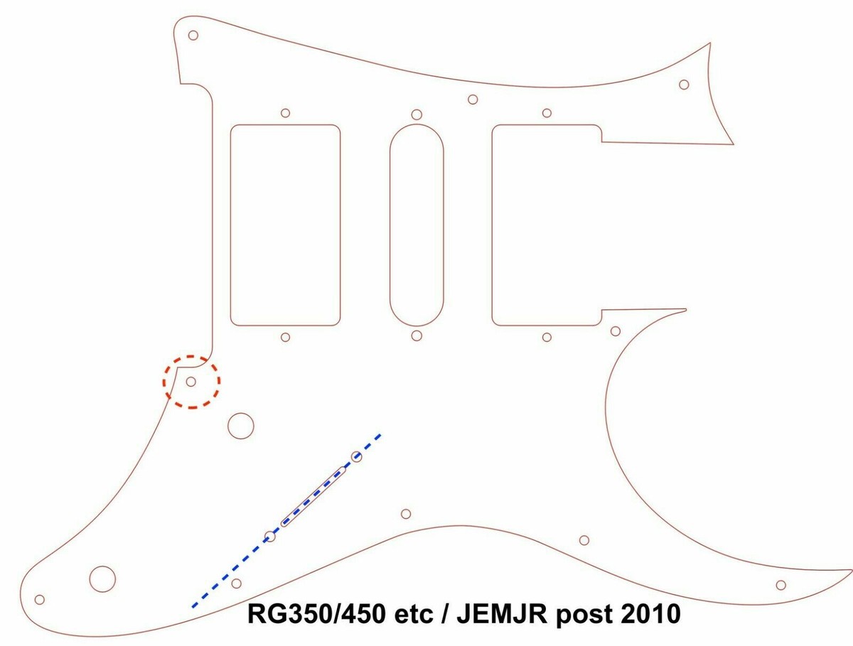 Pickguard for Ibanez RG350 RG450 etc post-2010 HSH HH Hxx many