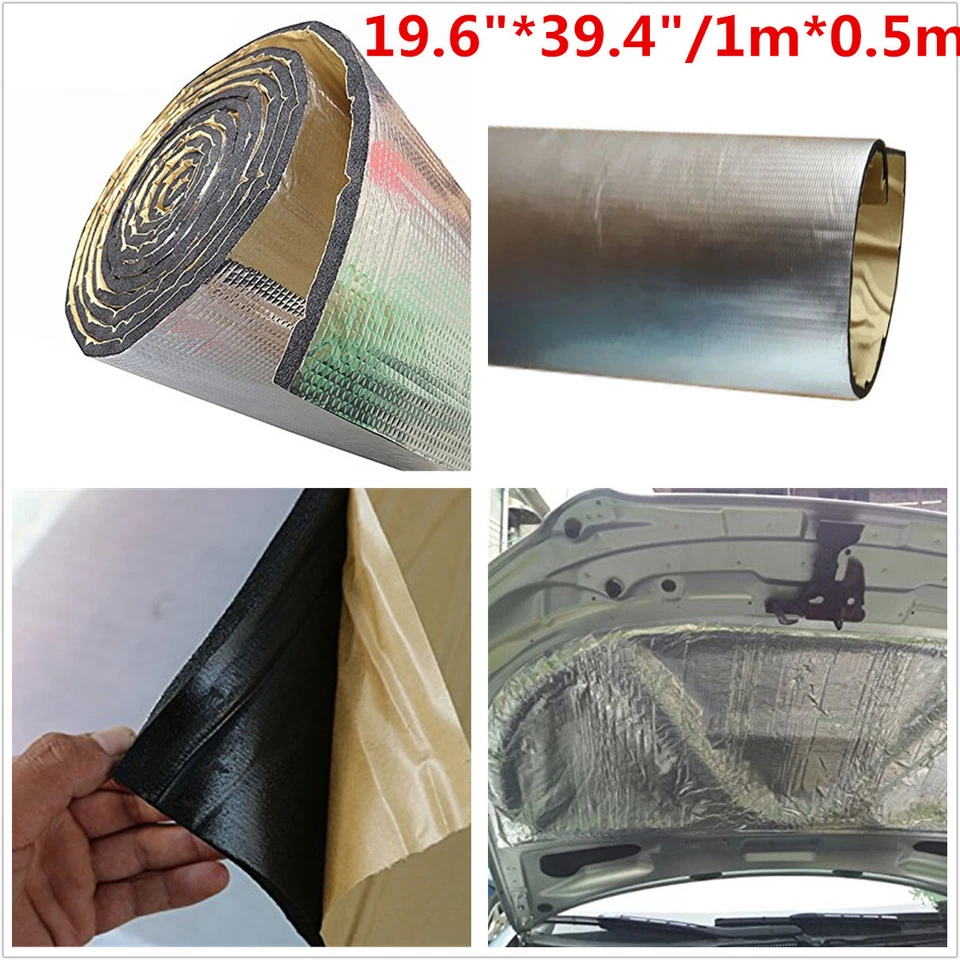 Protector térmico amortiguador de sonido almohadilla cortafuegos coche alfombrilla de aislamiento térmico a prueba de ruido Foto 3 de 4